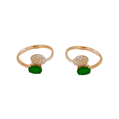 Oval Emerald CZ Toe Ring