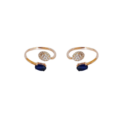Oval Blue Sapphire CZ Toe Ring