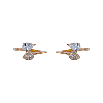 Dual Pear CZ Toe Ring