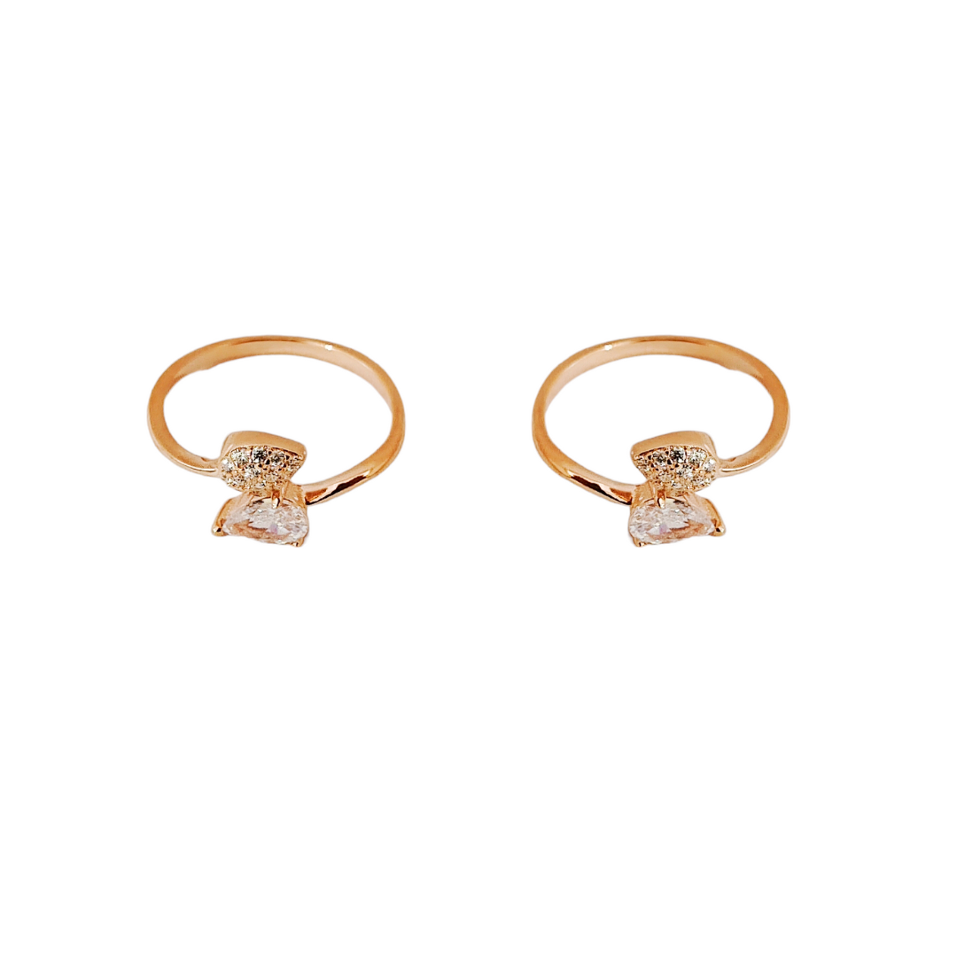 Dual Pear CZ Toe Ring