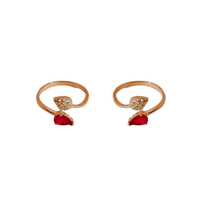 Ruby Pear CZ Toe Ring