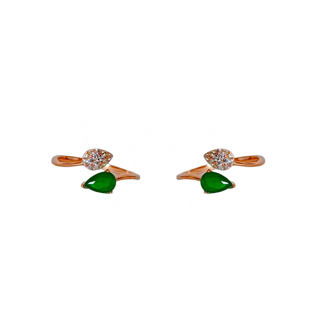Pear Emerald CZ Toe Ring