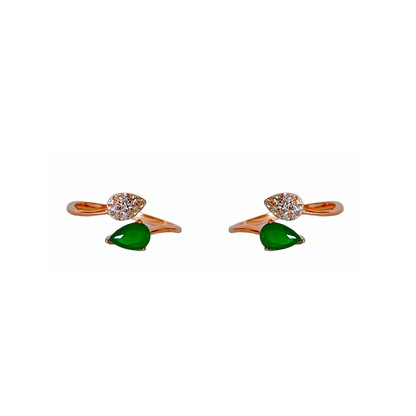 Pear Emerald CZ Toe Ring