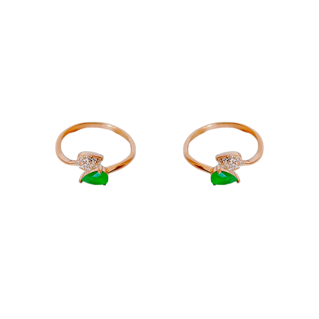 Pear Emerald CZ Toe Ring
