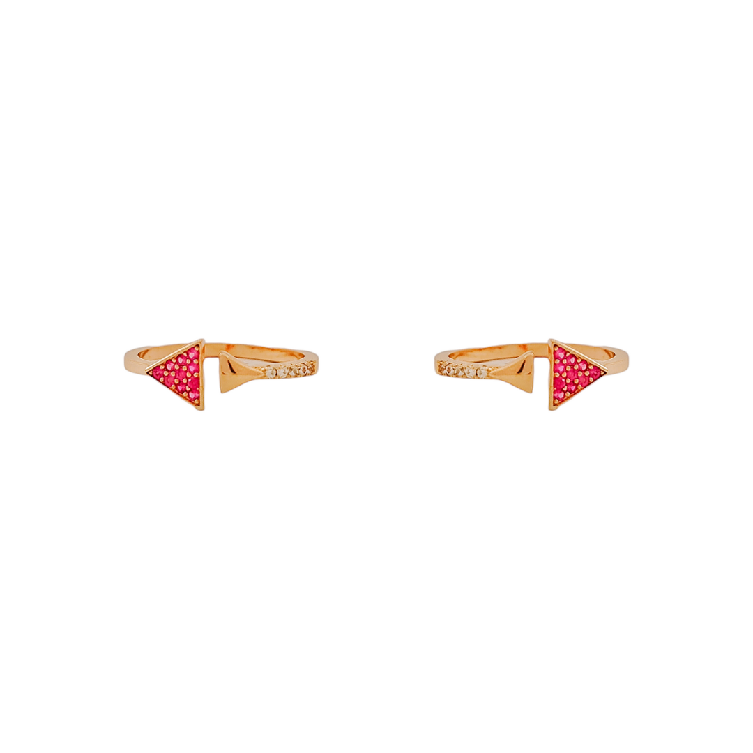 Ruby Dual Triangle Toe Ring