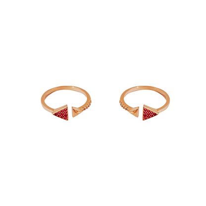 Ruby Dual Triangle Toe Ring