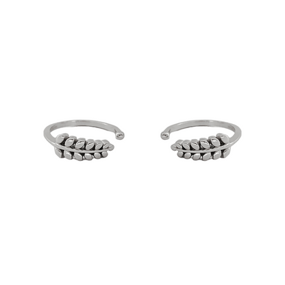 Coconut Leaf Silver Toe Ring