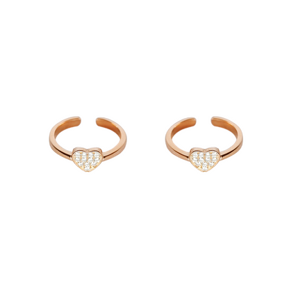 CZ Heart Rosegold Toe Ring