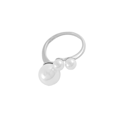 Trio Pearl Silver Ring