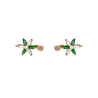 Green White Star Toe Ring