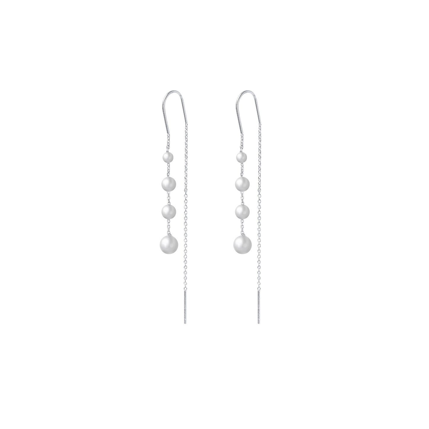 Silver Pearl Danglers