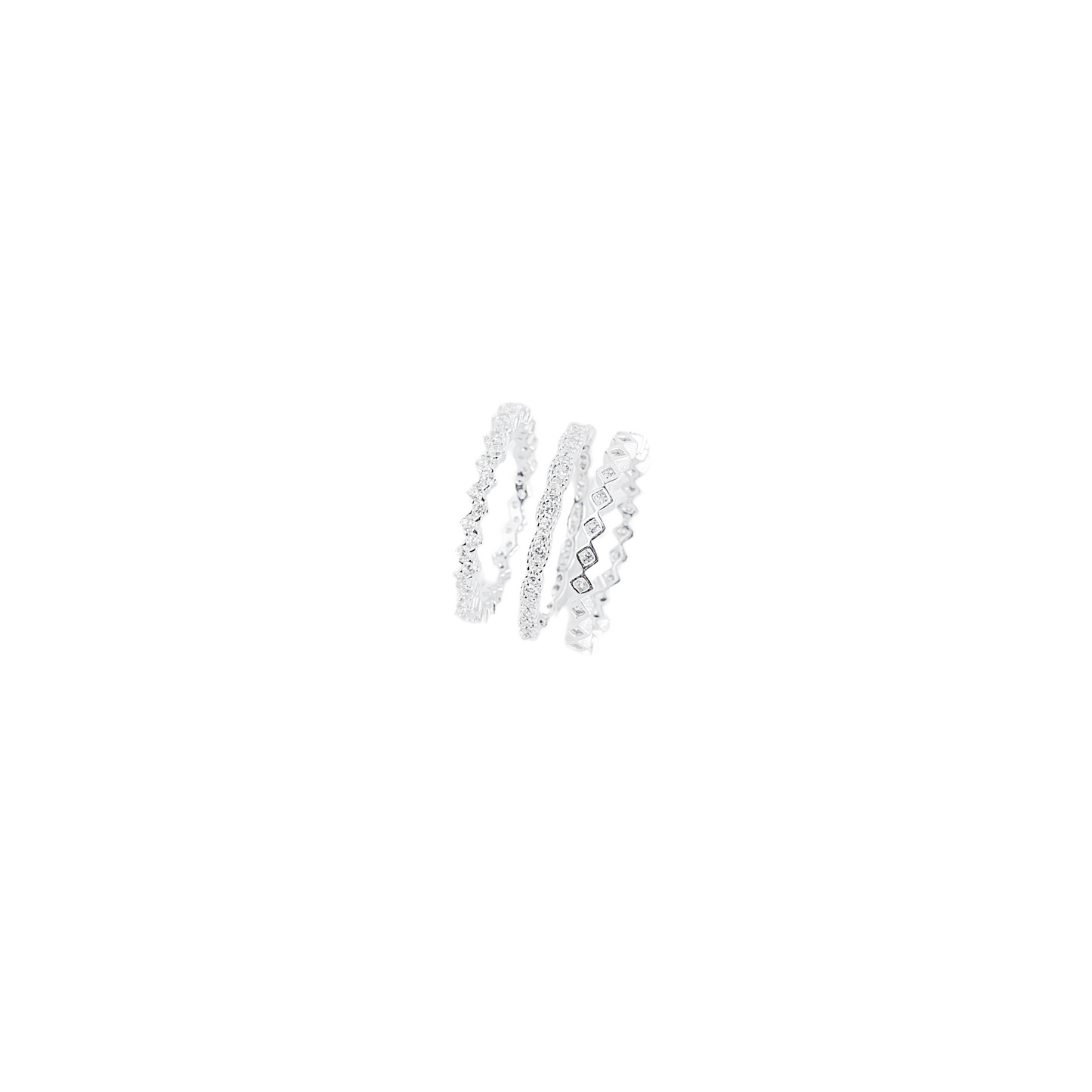 3 in 1 Silver Stone Ring