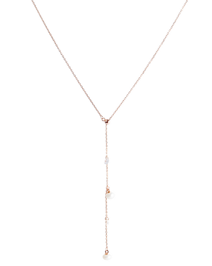 Diamond Pearl Lariat Set
