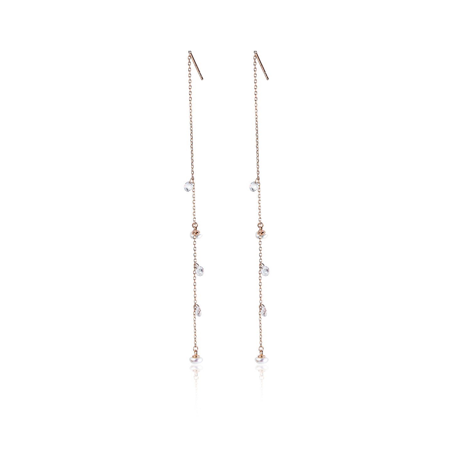 Diamond Pearl Lariat Set