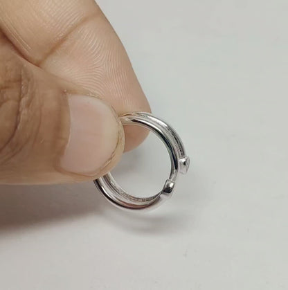 Dual Pear Spiral Silver Ring