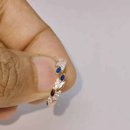 Blue Leaf Silver Ring (RGS)