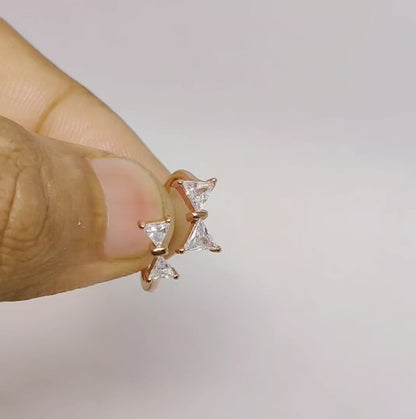 Dual Bow CZ Ring (RG)